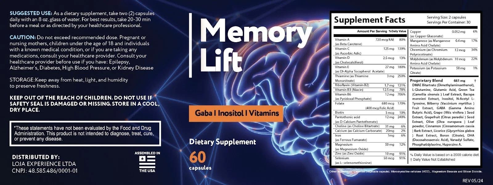 memory lift ingredients